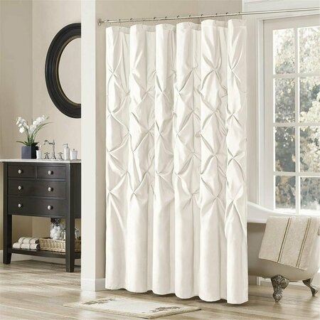 MADISON PARK Laurelstanford Satin Shower Curtain, White - 72 x 72 in. MP70-896